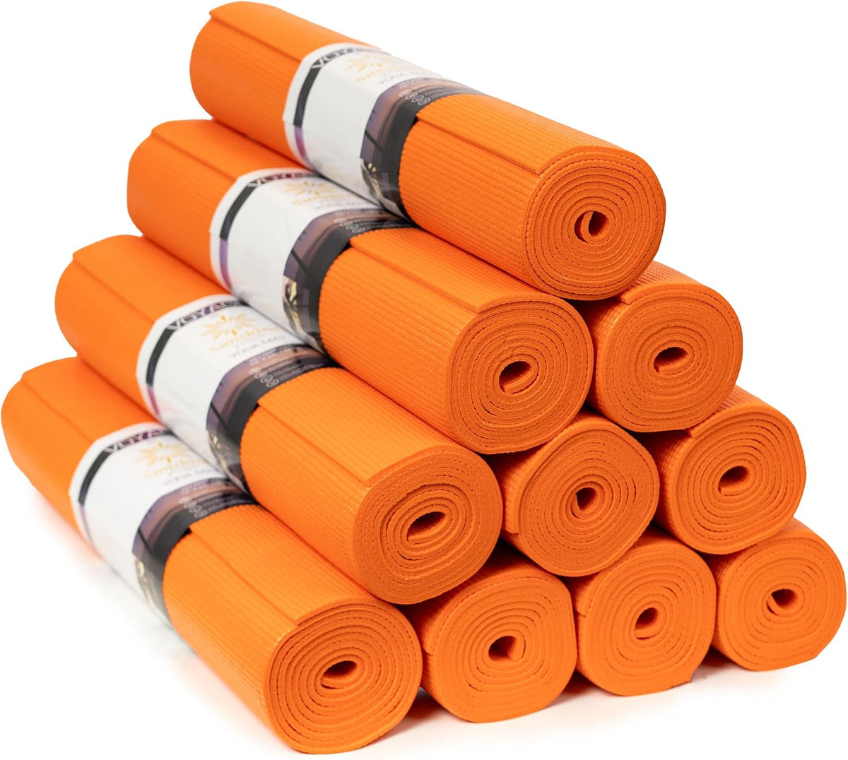 Voyage 5mm Studio Yoga Mats, 10 Pack, 72x24in