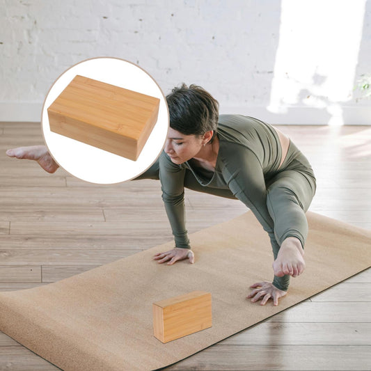 Natural Yoga Brick Wooden Yoga Block for Home Fitness Dance Training Practice Auxiliary Tool Smooth Surface Portable Exercise Brick 9.05 X 5.90 X 2.95 in 1 Pack