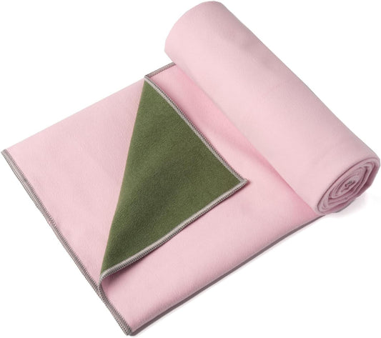 Hot Yoga Mat Towel, Reversible Two-Tone 72" x 26.5" | Reversible Two-Tone Design, Absorbent Microfiber, Hot Yoga & Pilates, Soft Double-Sided Fabric