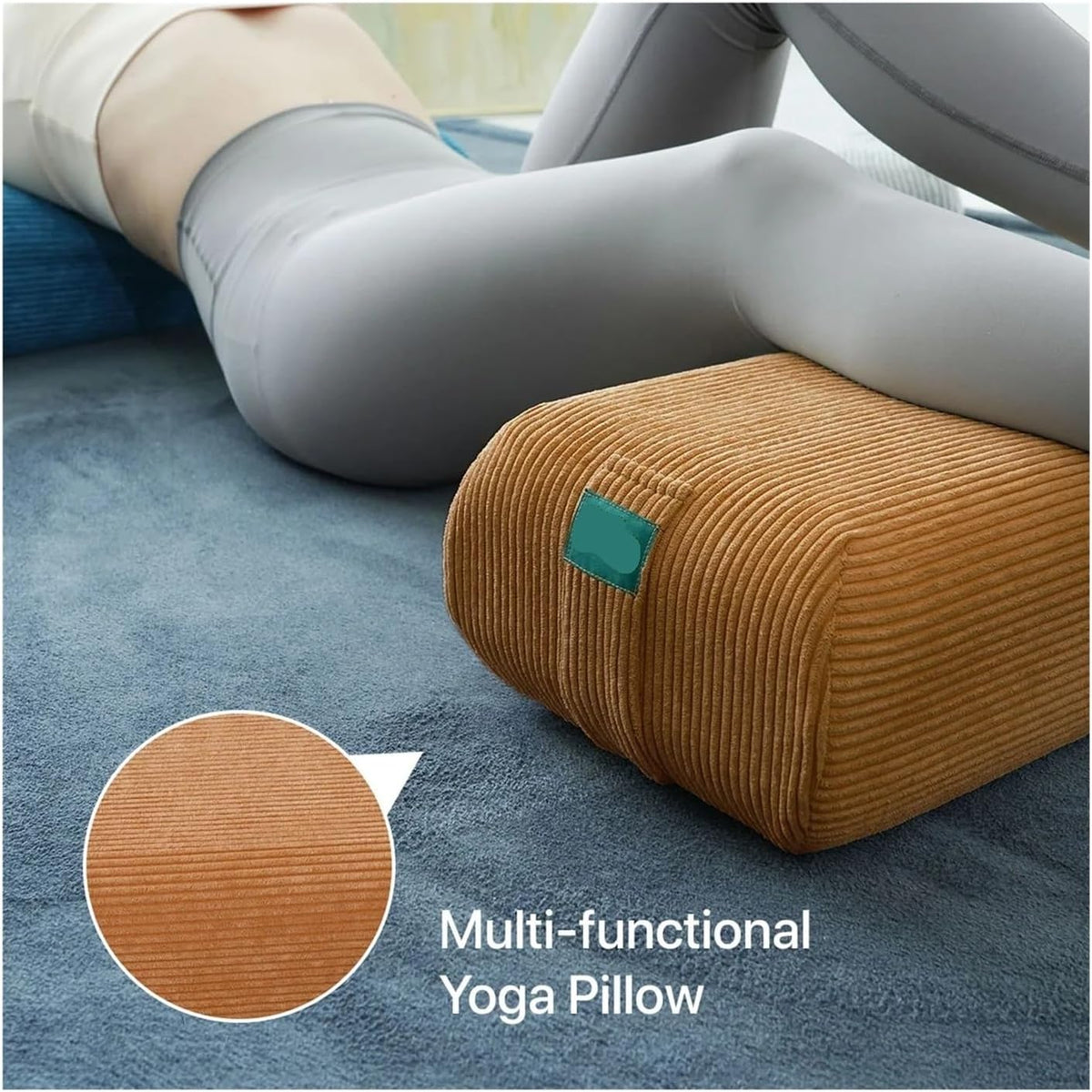 1PC Yoga Bolster Pillow,Rectangular Meditation Cushion,Lightweight Yoga Prop,Restorative Yoga Pillow,Pilates Support Cushion(Purple)