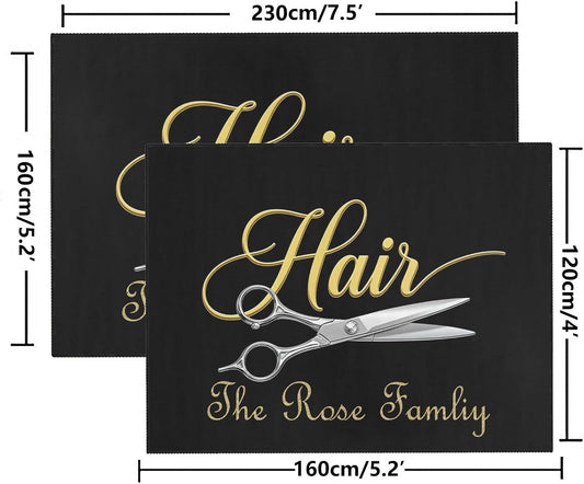 Barber Shop Welcome Salon Area Rug Custom Personalized Carpet for Living Room Yoga Bedroom Playing Room Camping 5.2'x7.5'