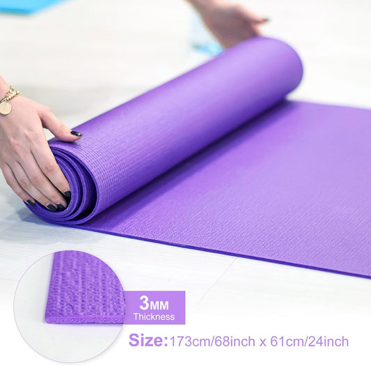 3 mm Thin Yoga Mats Bulk, 68 x 24 in