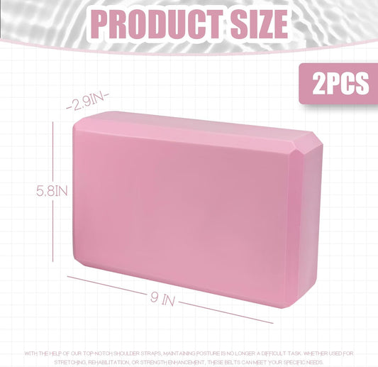 2 Pcs Yoga Blocks, 9x6x3 Inch Foam Blocks for Pilates