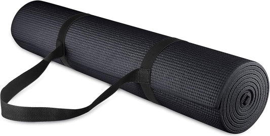 All Purpose Thick High Density No Tear Exercise Yoga Mat with Strap & Lightweight Features for Indoor & Outdoor Use