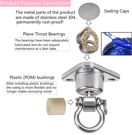 Silent Bearing Swing Hanger Heavy Duty, 360 Degree Rotation