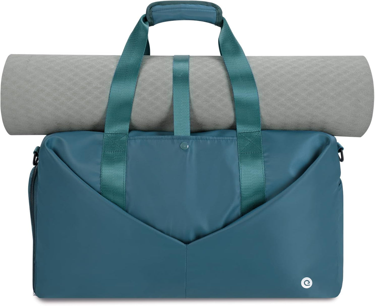 Ceneda 20" Gym Bag for Women with Wet Pocket & Shoe Compartment, Lightweight Duffel Waterproof Carry On Duffle for Travel, Yoga, Overnight (Green)