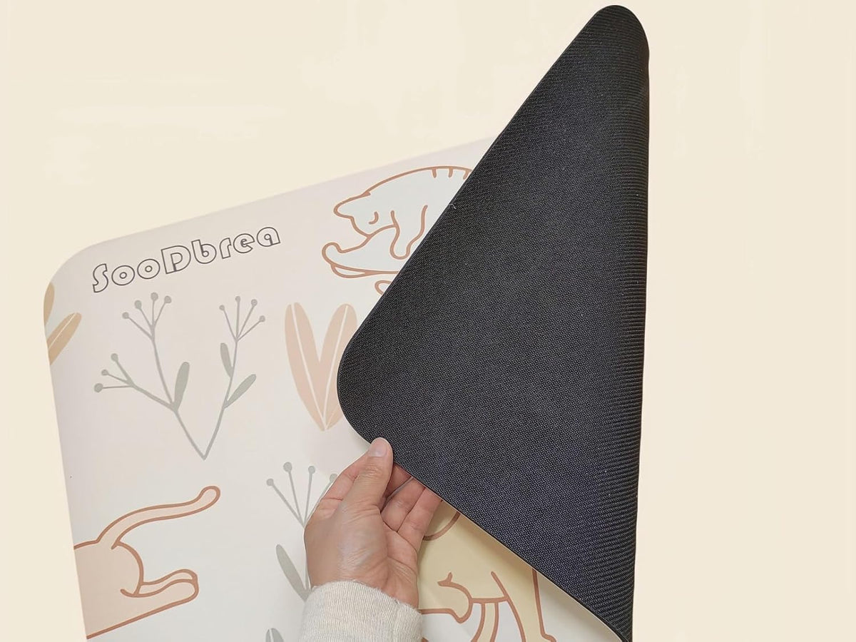 Small Mini Yoga Mat 23.6×15.7in 5mm Thin Cute Cat Print Travel Knee Pad