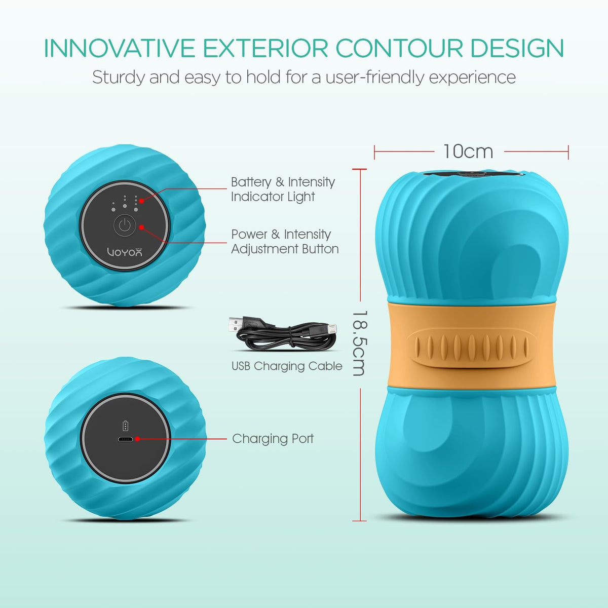Vibrating Peanut Massage Ball, Electric Deep Tissue Roller
