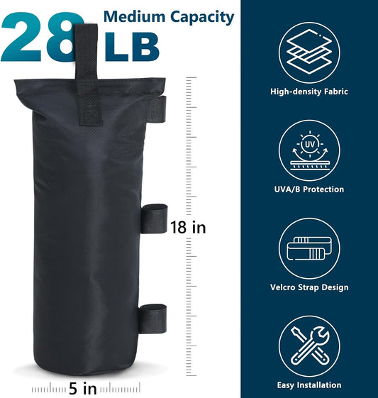 4-Pack of Canopy Weight Bag 112 Pounds Black
