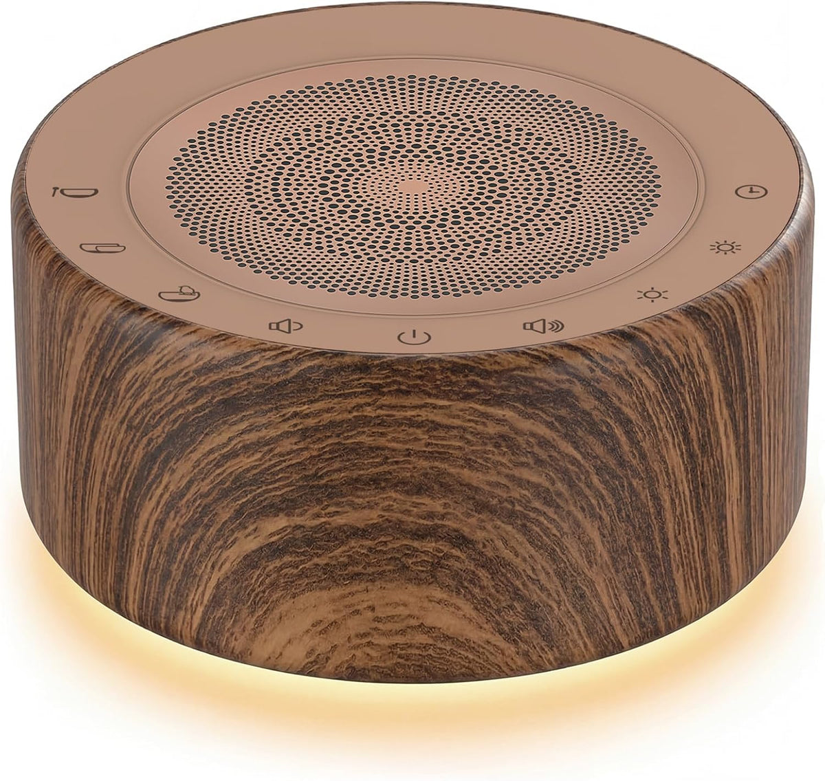 Tibetan Meditation Singing Bowl Sound Machine, 11 Authentic Singing Bowl & Relaxing Sounds, Premium Wood-Style Design, 7-Color Night Light, Timer & Memory, for Meditation, Yoga, Sleep & Mindfulness
