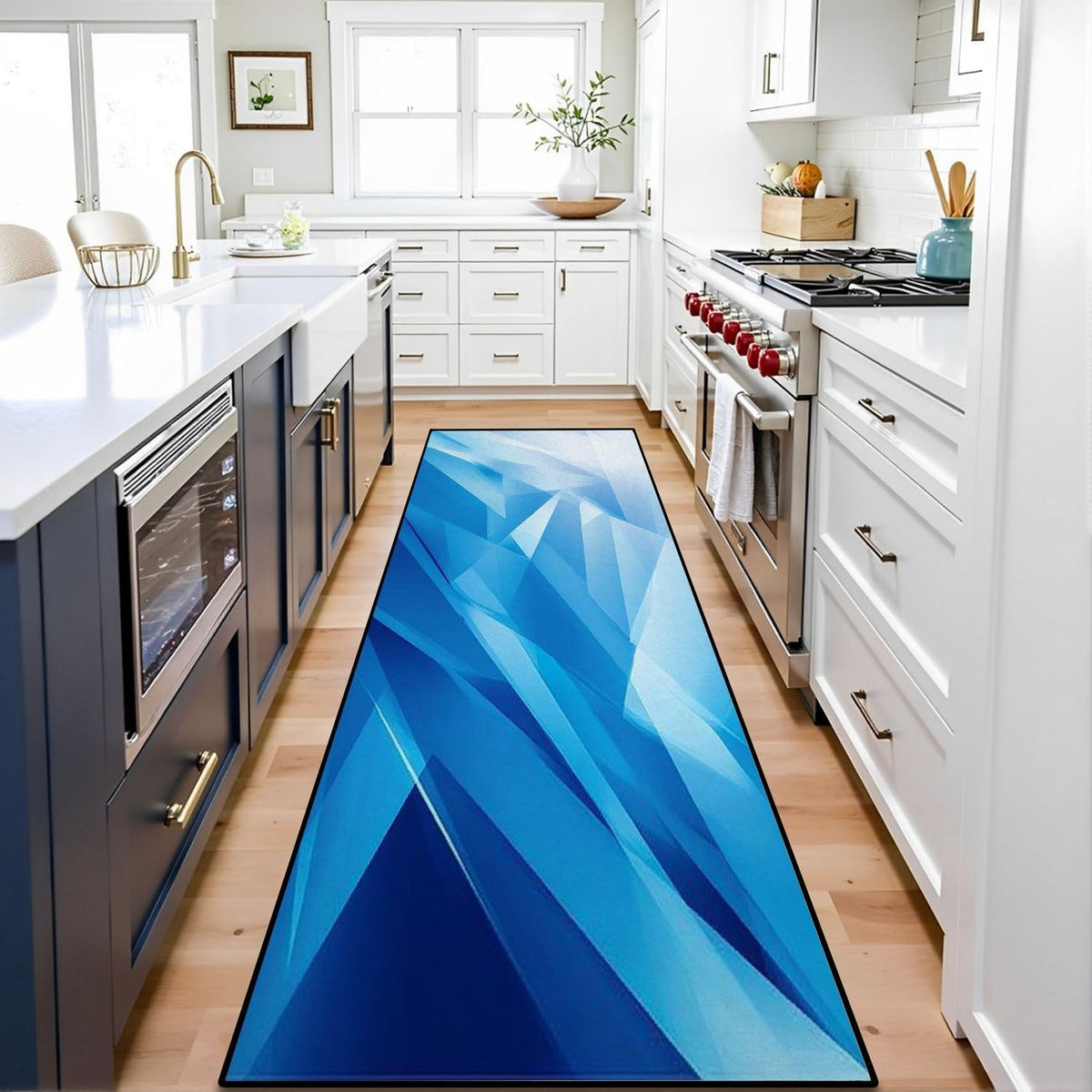 Runner Rug Washable 2x6 Cobblestone Arched Pavement Road Courses Sidewalk Seamless Non-Slip Hallway Area Rug Indoor Outdoor Home Decor for Entryway Bathroom Kitchen Carpet Yoga Floor Mat