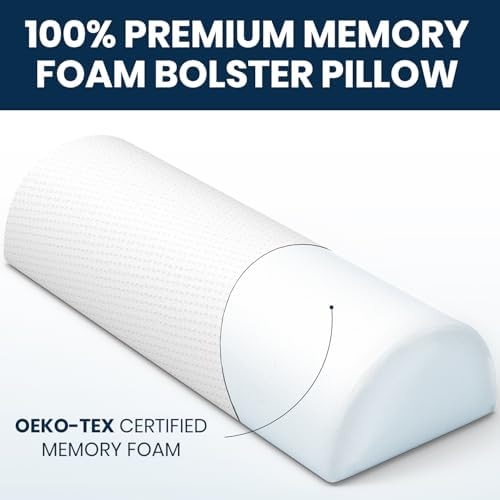 Under Knee Pillow for Back Sleeping - Memory Foam Half Moon Leg Bolster Pillow for Back Pain, Thoracic Support