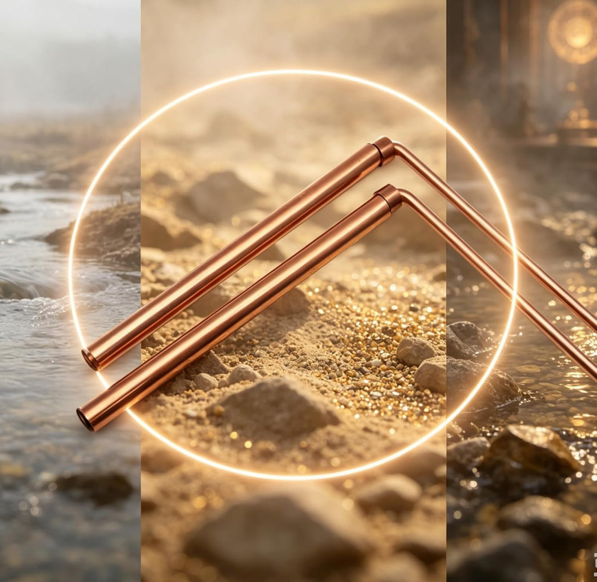 99.9% Copper Dowsing Rod - Divining Rods 2PCS with Bag