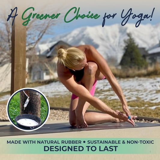 Eco Balance Yoga Mat with Carry Strap – Superior Grip, Non-Slip, Durable & Lightweight, Sustainable Natural Rubber Mat with Alignment Lines