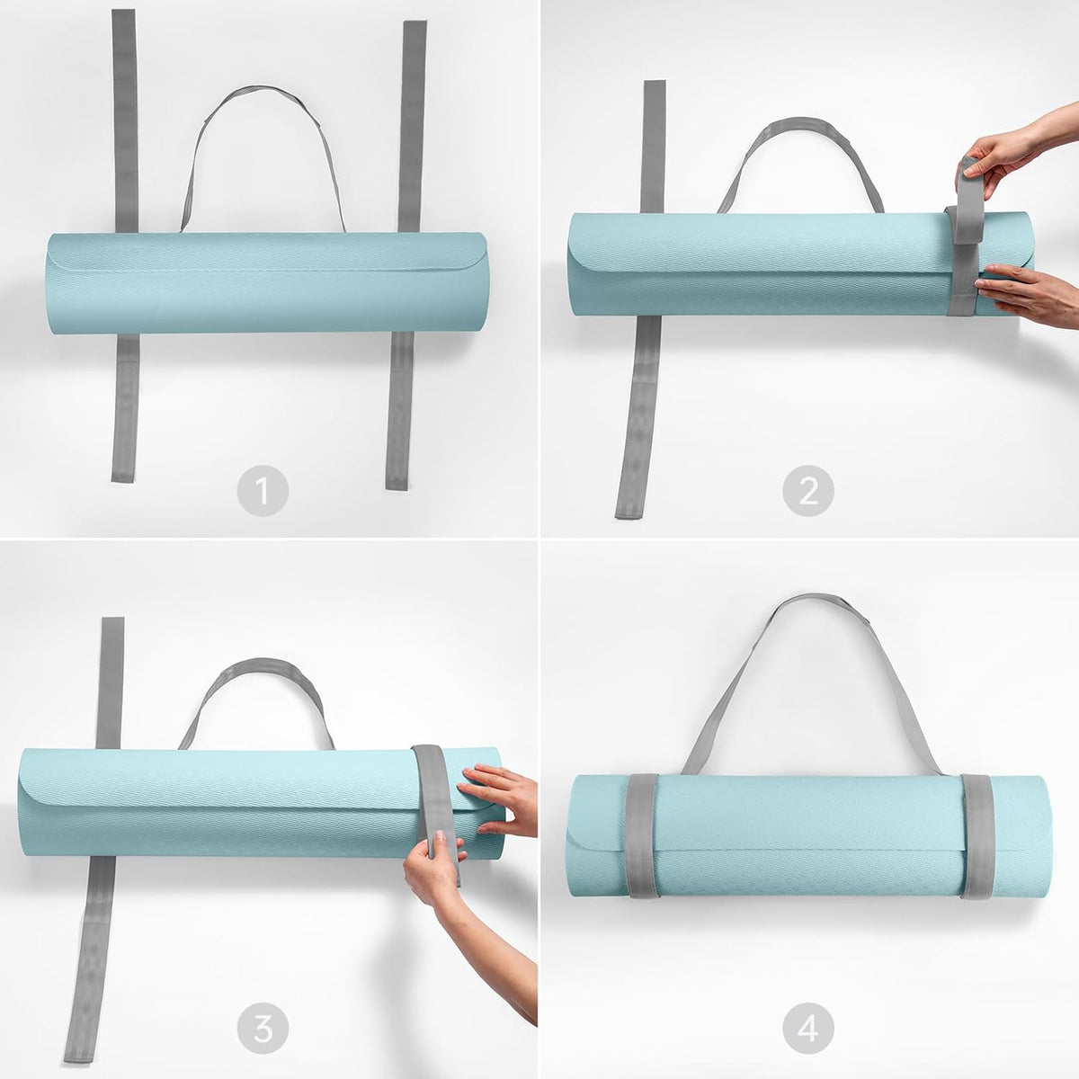 Yoga Mat Strap with Hook and Loop Closure - Mat Not Included