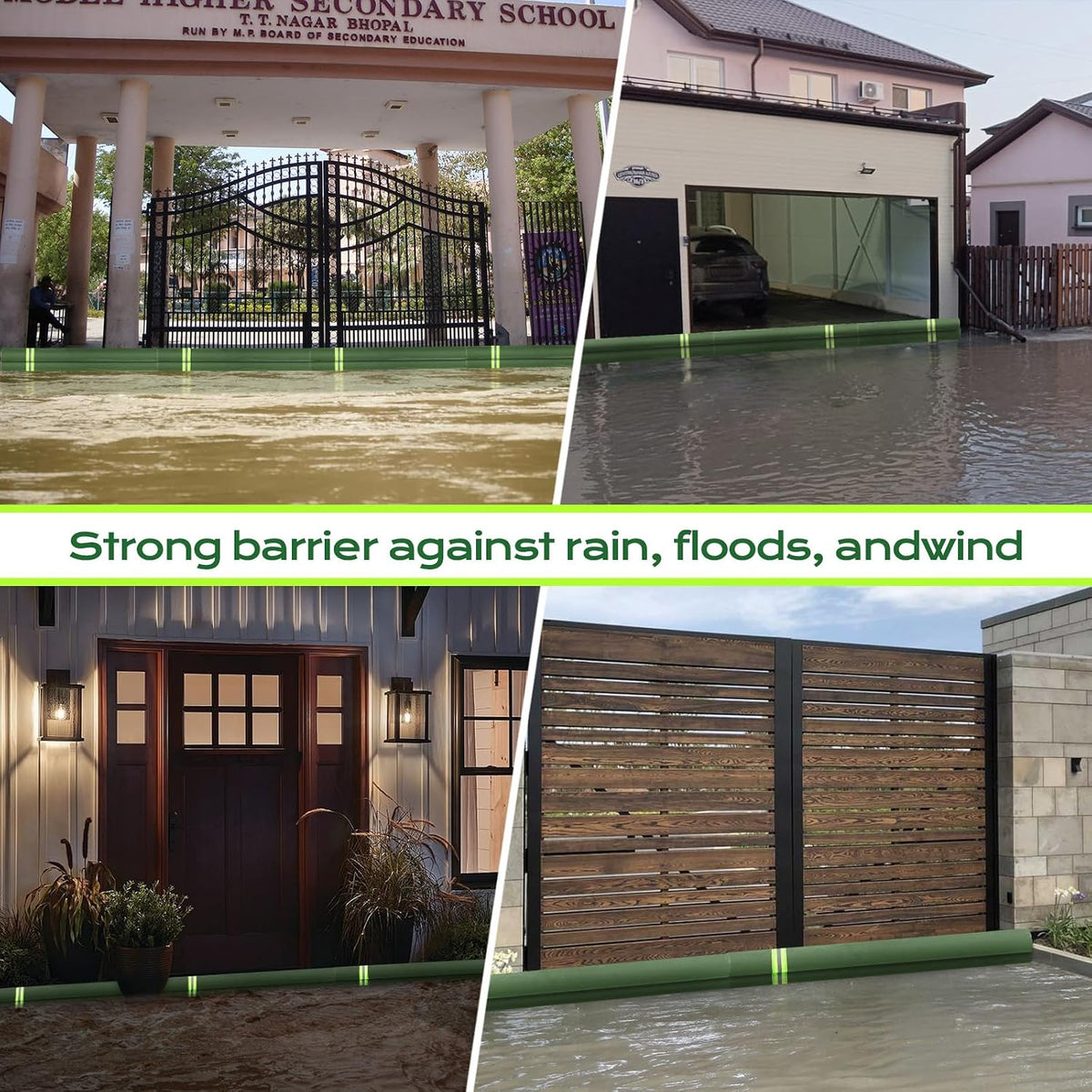 Sand Bags for Flooding,8Pcs Flood Prevention Sandbags,Thickened Long Canvas with Elastic Band, Reusable Flood Barriers for Indoor and Outdoor Garage 4'X 7"