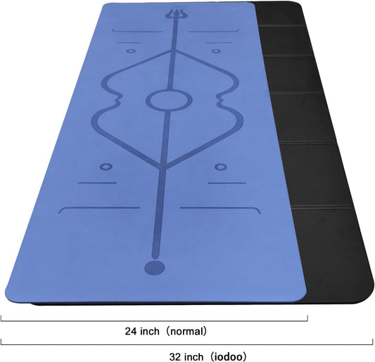 iodoo Foldable Yoga Mat 72" L x 32" W x 0.32 Inch Extra Thicked and Wided, Folding Yoga Mat for Travel with Canvas Carrying Bag, Non-Slip TPE Exercise Pilates Mat