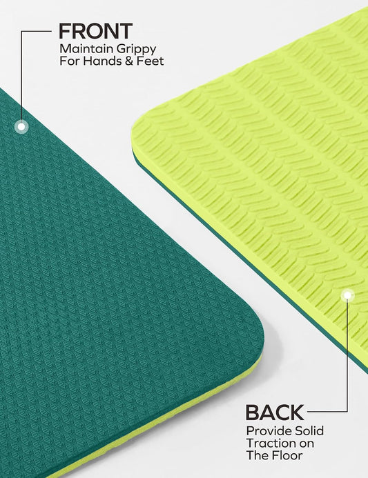 Eco Friendly Yoga Mat Thick TPE Yoga Mat Non Slip Yoga Mats Anti-tear Exercise Workout Mat for Women Men Kids Yoga, Pilates and Fitness