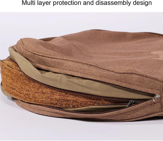 Round Meditation Cushion Mat Set with Washable Cotton Linen Cover, Larger Yoga Mat Bolster Floor Pillows Seating for Adults Meditation Accessories Beige1-40cm