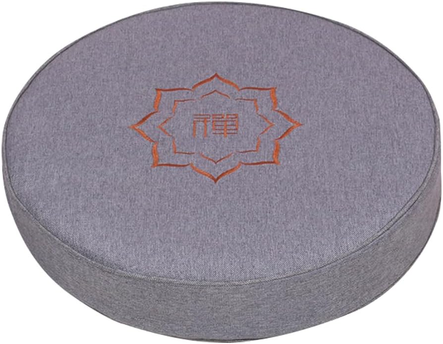 Round Meditation Cushion Mat Set with Washable Cotton Linen Cover, Larger Yoga Mat Bolster Floor Pillows Seating for Adults Meditation Accessories Beige1-40cm