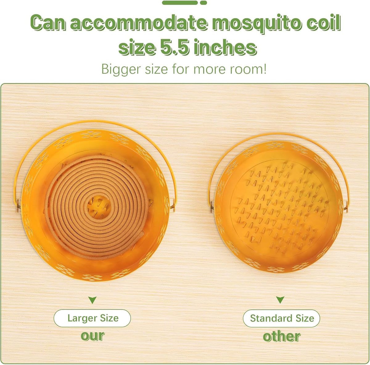 Portable Iron Mosquito Coil Holder with Handle, Bronze