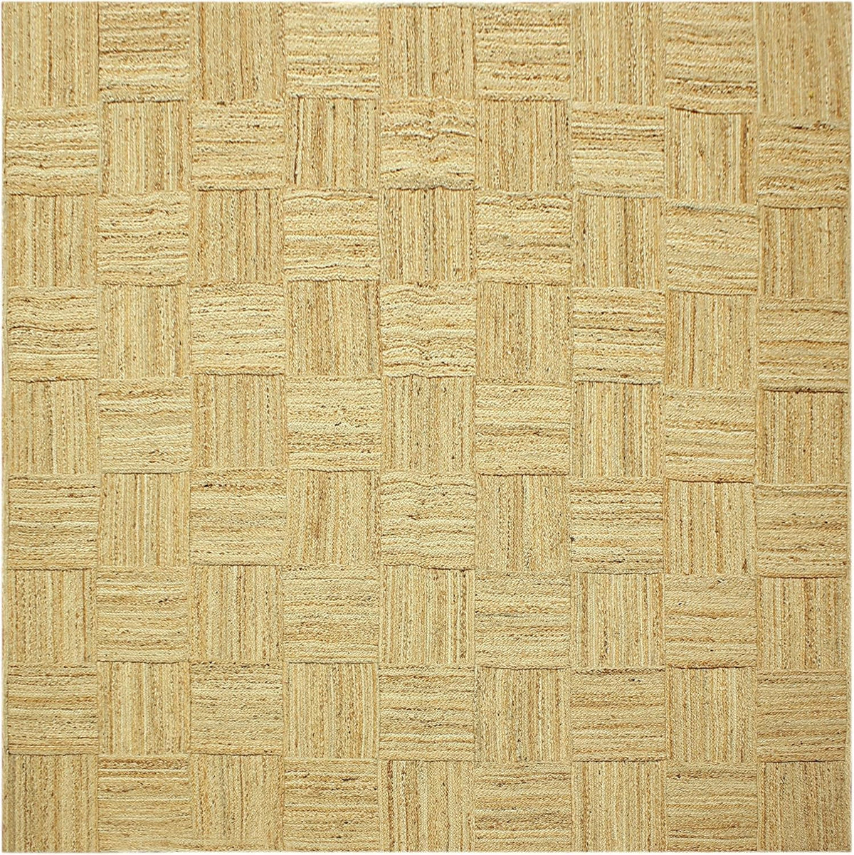 Scalloped Edge Kilim Rug 3' Square Rug Beige & Multicolor Cape Cod Design Carpet Thick 0.27 inches Hand Braided Jute Flatweave Indoor Outdoor Use Rugs for Bedroom, Kitche, Yoga Mat