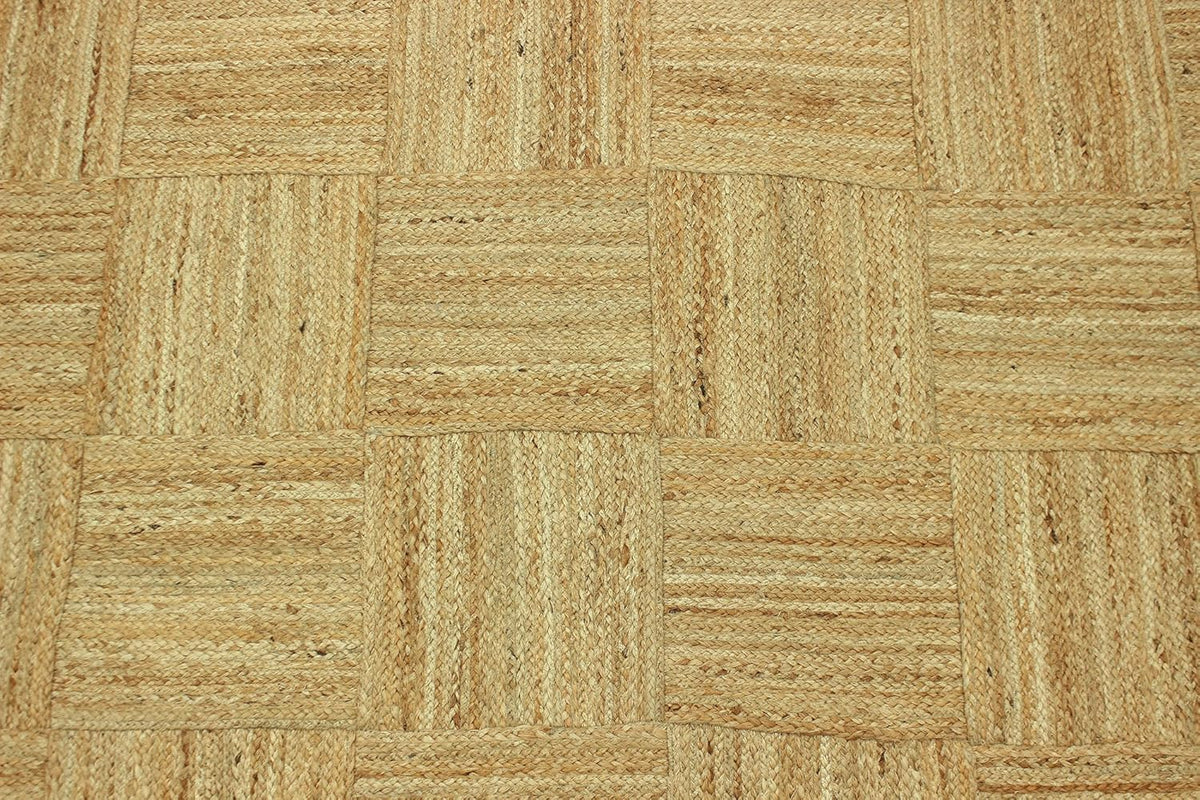 Scalloped Edge Kilim Rug 3' Square Rug Beige & Multicolor Cape Cod Design Carpet Thick 0.27 inches Hand Braided Jute Flatweave Indoor Outdoor Use Rugs for Bedroom, Kitche, Yoga Mat