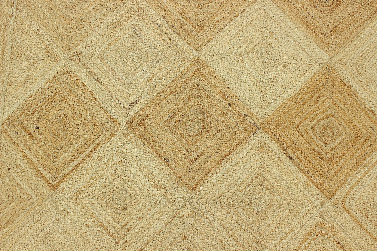Scalloped Edge Kilim Rug 3' Square Rug Beige & Multicolor Cape Cod Design Carpet Thick 0.27 inches Hand Braided Jute Flatweave Indoor Outdoor Use Rugs for Bedroom, Kitche, Yoga Mat