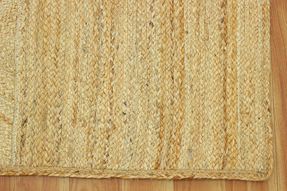 Scalloped Edge Kilim Rug 3' Square Rug Beige & Multicolor Cape Cod Design Carpet Thick 0.27 inches Hand Braided Jute Flatweave Indoor Outdoor Use Rugs for Bedroom, Kitche, Yoga Mat