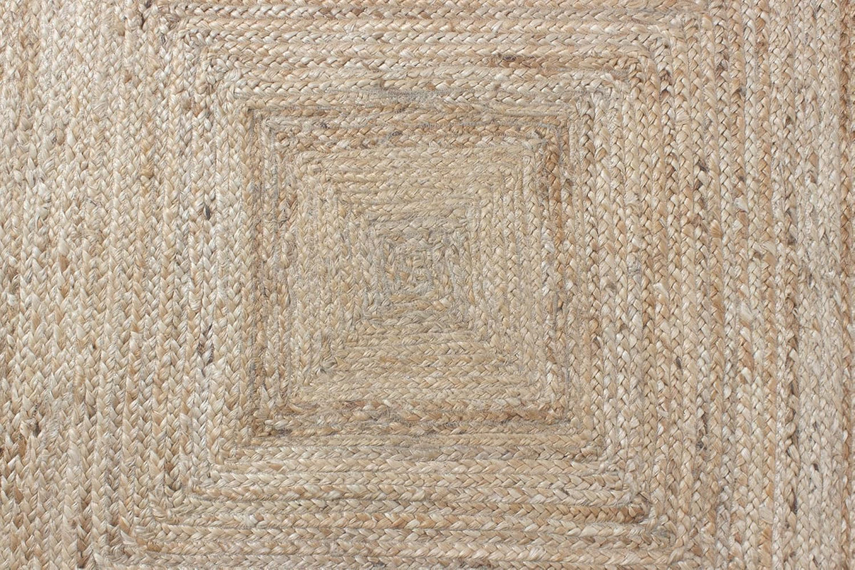 Scalloped Edge Kilim Rug 3' Square Rug Beige & Multicolor Cape Cod Design Carpet Thick 0.27 inches Hand Braided Jute Flatweave Indoor Outdoor Use Rugs for Bedroom, Kitche, Yoga Mat
