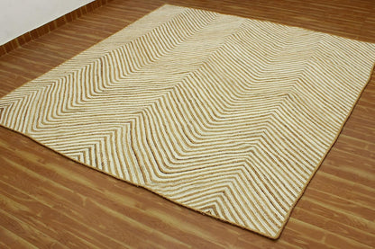 Scalloped Edge Kilim Rug 3' Square Rug Beige & Multicolor Cape Cod Design Carpet Thick 0.27 inches Hand Braided Jute Flatweave Indoor Outdoor Use Rugs for Bedroom, Kitche, Yoga Mat