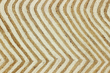 Scalloped Edge Kilim Rug 3' Square Rug Beige & Multicolor Cape Cod Design Carpet Thick 0.27 inches Hand Braided Jute Flatweave Indoor Outdoor Use Rugs for Bedroom, Kitche, Yoga Mat