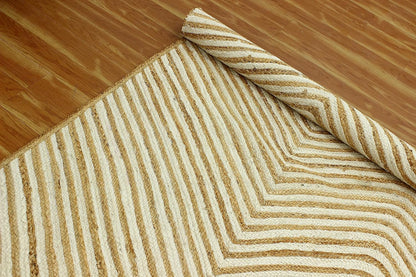 Scalloped Edge Kilim Rug 3' Square Rug Beige & Multicolor Cape Cod Design Carpet Thick 0.27 inches Hand Braided Jute Flatweave Indoor Outdoor Use Rugs for Bedroom, Kitche, Yoga Mat