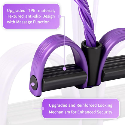 Multifunction Tension Rope, 6-Tube Elastic Yoga Pedal Puller Resistance Band, Natural Latex Tension Rope Fitness Equipment, for Abdomen/Waist/Arm/Leg Stretching Slimming Training