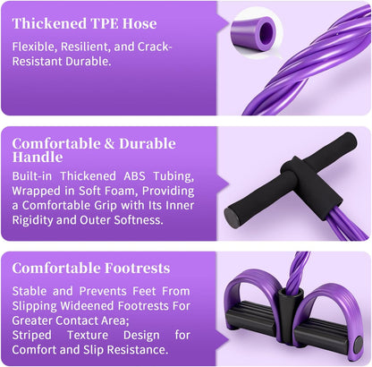 Multifunction Tension Rope, 6-Tube Elastic Yoga Pedal Puller Resistance Band, Natural Latex Tension Rope Fitness Equipment, for Abdomen/Waist/Arm/Leg Stretching Slimming Training