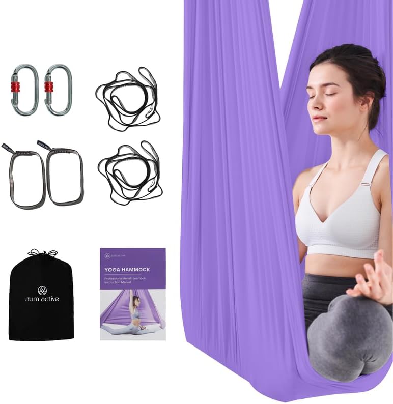 Aerial Yoga Hammock Swing, 4.5 Yards, Aerial Silks with Hardware