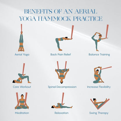 Aerial Yoga Hammock Swing, 4.5 Yards, Aerial Silks with Hardware