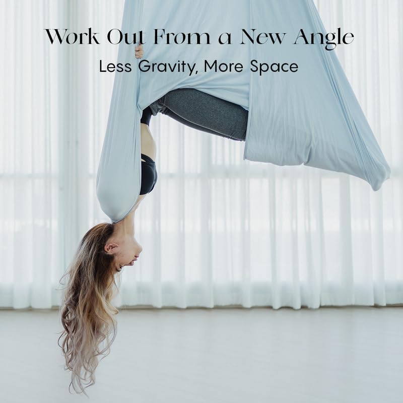 Aerial Yoga Hammock Swing, 4.5 Yards, Aerial Silks with Hardware