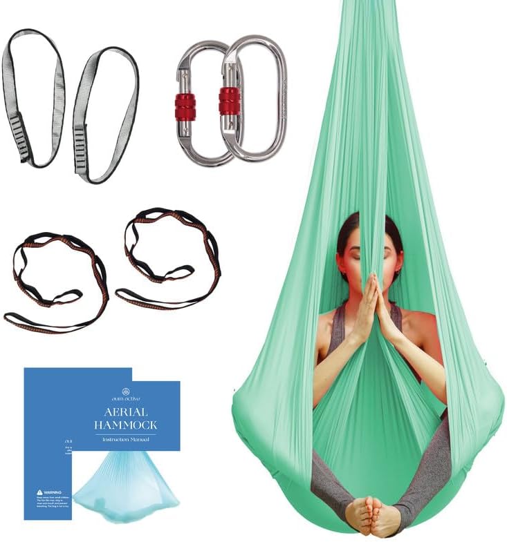 Aerial Yoga Hammock Swing, 4.5 Yards, Aerial Silks with Hardware