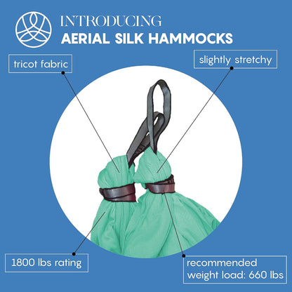 Aerial Yoga Hammock Swing, 4.5 Yards, Aerial Silks with Hardware
