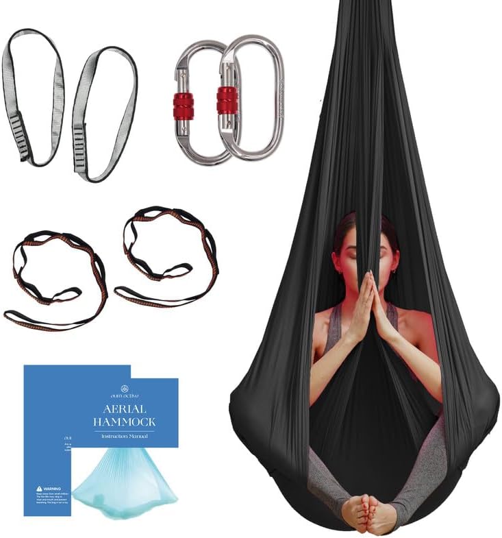 Aerial Yoga Hammock Swing, 4.5 Yards, Aerial Silks with Hardware