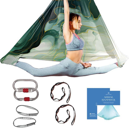 Aerial Yoga Hammock Swing, 4.5 Yards, Aerial Silks with Hardware