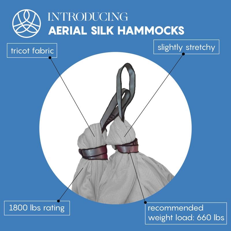 Aerial Yoga Hammock Swing, 4.5 Yards, Aerial Silks with Hardware