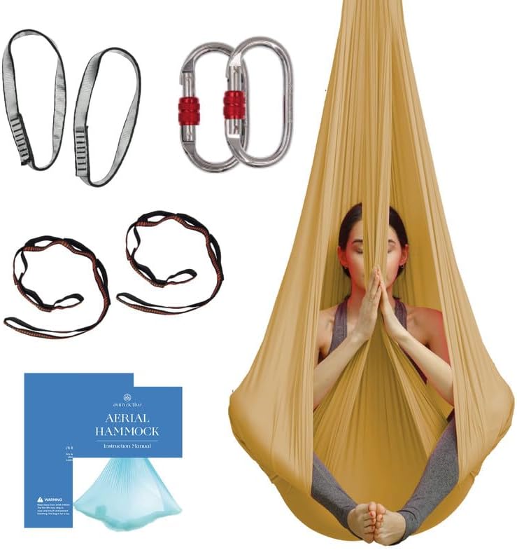 Aerial Yoga Hammock Swing, 4.5 Yards, Aerial Silks with Hardware