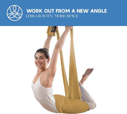 Aerial Yoga Hammock Swing, 4.5 Yards, Aerial Silks with Hardware
