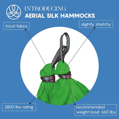 Aerial Yoga Hammock Swing, 4.5 Yards, Aerial Silks with Hardware
