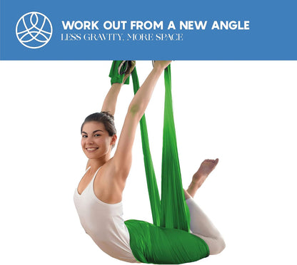 Aerial Yoga Hammock Swing, 4.5 Yards, Aerial Silks with Hardware