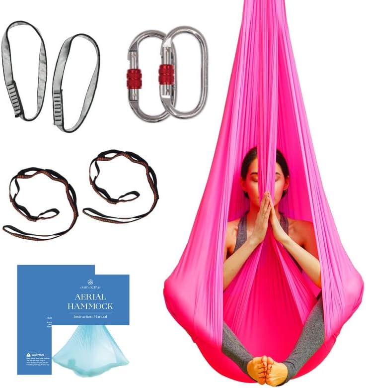 Aerial Yoga Hammock Swing, 4.5 Yards, Aerial Silks with Hardware
