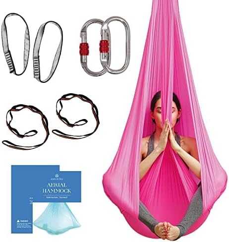 Aerial Yoga Hammock Swing, 4.5 Yards, Aerial Silks with Hardware