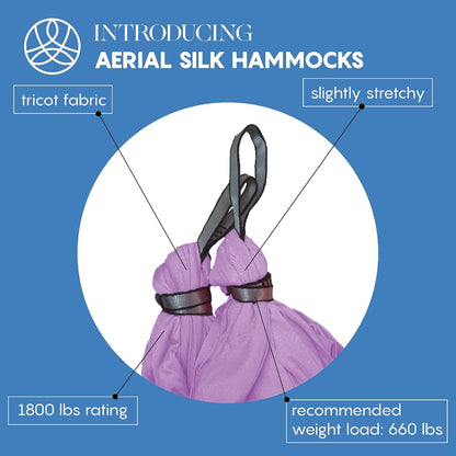 Aerial Yoga Hammock Swing, 4.5 Yards, Aerial Silks with Hardware